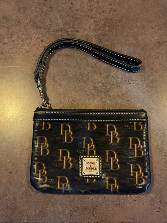 Dooney & Bourke Other - Dooney & Bourke Navy Blue and Brown Wristlet Pouch